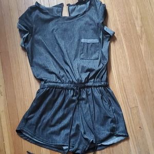 Black/gray romper tis the season comfy cool